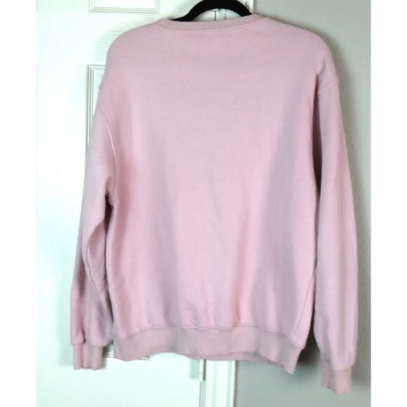 Vintage 90s Pink New York City NYC Pullover Sweatshirt Crew Neck Embroidered M - Picture 4 of 7